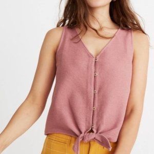 Madewell Texture & Thread Button-Front Tie Tank To